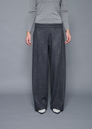 19 ORION WIDE-LEG TROUSERS / SUPER120S PURE WOOL SPONGY JERSEY - C15