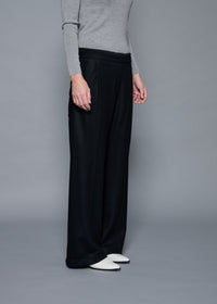 19 ORION WIDE-LEG TROUSERS / SUPER120S PURE WOOL SPONGY JERSEY - C15