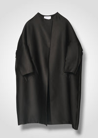 01 OAKLYNN COLLARLESS COAT / DUCHESS SATIN STRETCH - C15