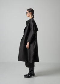 01 OAKLYNN COLLARLESS COAT / DUCHESS SATIN STRETCH - C15