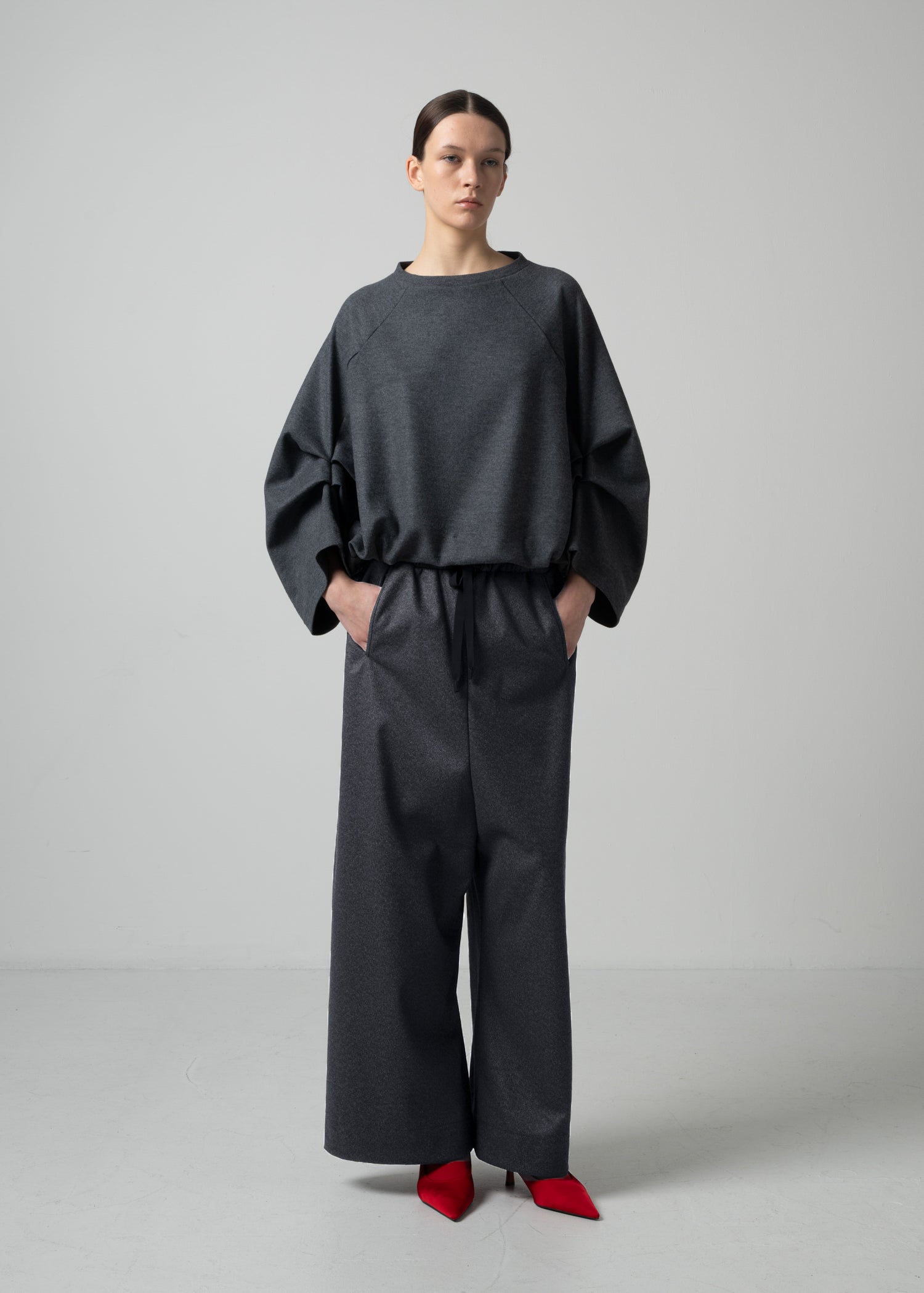 ALISON TROUSERS / SUPER120S PURE WOOL SPONGY JERSEY - ONLINE STORE EXCLUSIVE