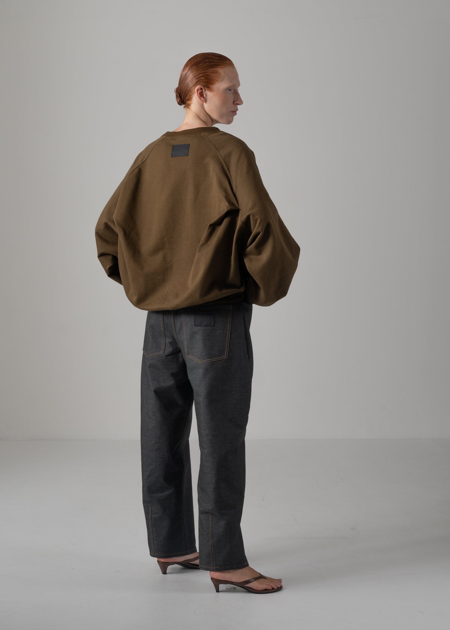 22 LEILA WIDE CUFF SWEAT SHIRT / COTTON HIGH GUAGE TERRY - C14