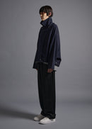 oversized biker jacket, navy, cogthebigsmoke, one size fits all, sustainable fashion, less is more, made in Japan, quiet luxury, minimalist