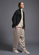oversized biker jacket, charcoal, cogthebigsmoke, one size fits all, sustainable fashion, less is more, made in Japan, quiet luxury, minimalist