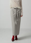 22 MIRANDA WRAP SKIRT / SOFT FLANNEL SUITING - C15
