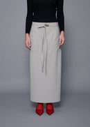 22 MIRANDA WRAP SKIRT / SOFT FLANNEL SUITING - C15