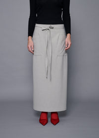 22 MIRANDA WRAP SKIRT / SOFT FLANNEL SUITING - C15