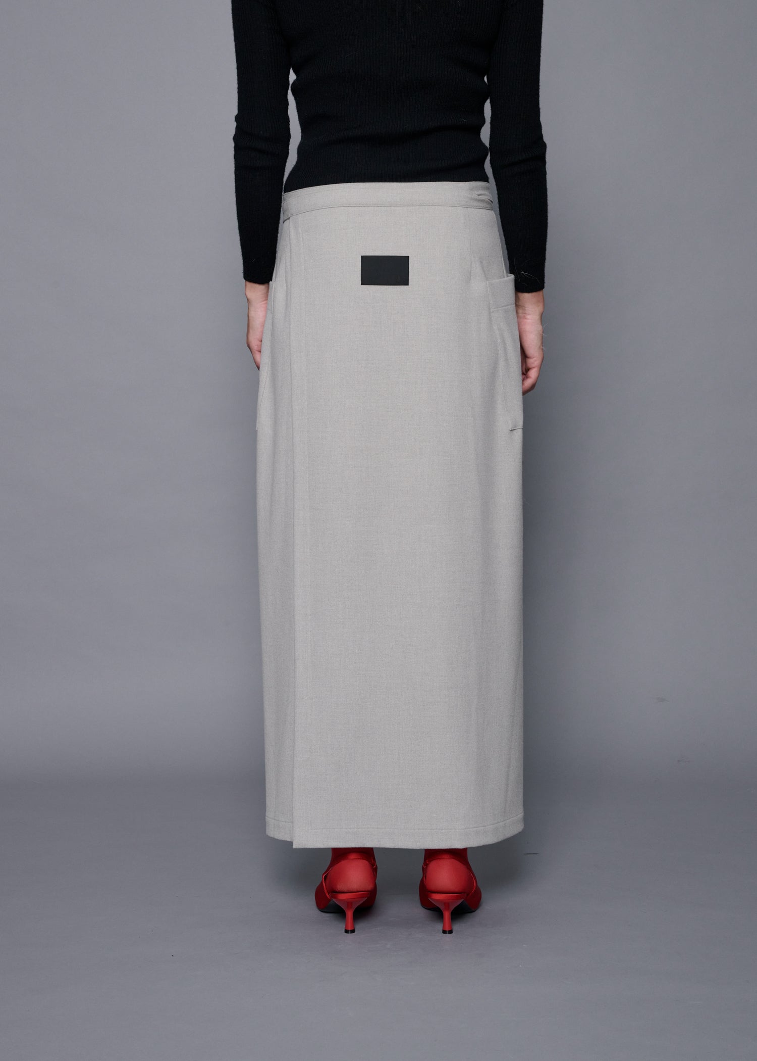 22 MIRANDA WRAP SKIRT / SOFT FLANNEL SUITING - C15