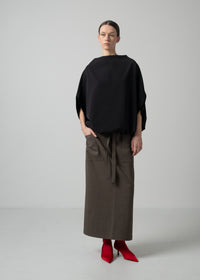 22 MIRANDA WRAP SKIRT / SOFT FLANNEL SUITING - C15
