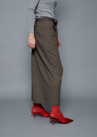 22 MIRANDA WRAP SKIRT / SOFT FLANNEL SUITING - C15