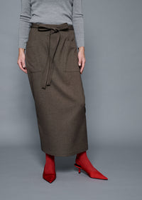 22 MIRANDA WRAP SKIRT / SOFT FLANNEL SUITING - C15