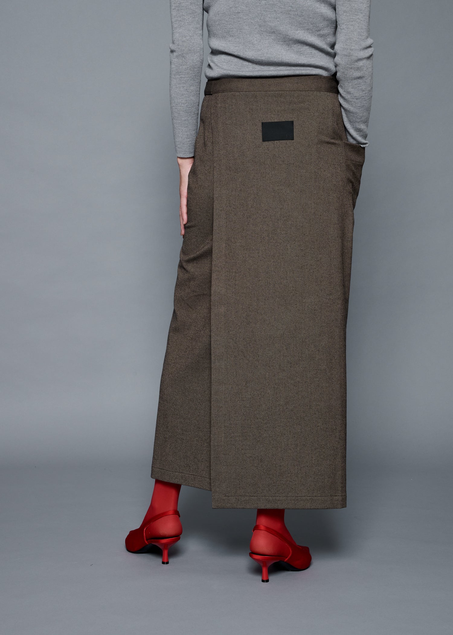 22 MIRANDA WRAP SKIRT / SOFT FLANNEL SUITING - C15