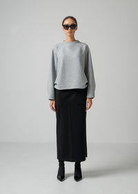22 MIRANDA WRAP SKIRT / SOFT FLANNEL SUITING - C15