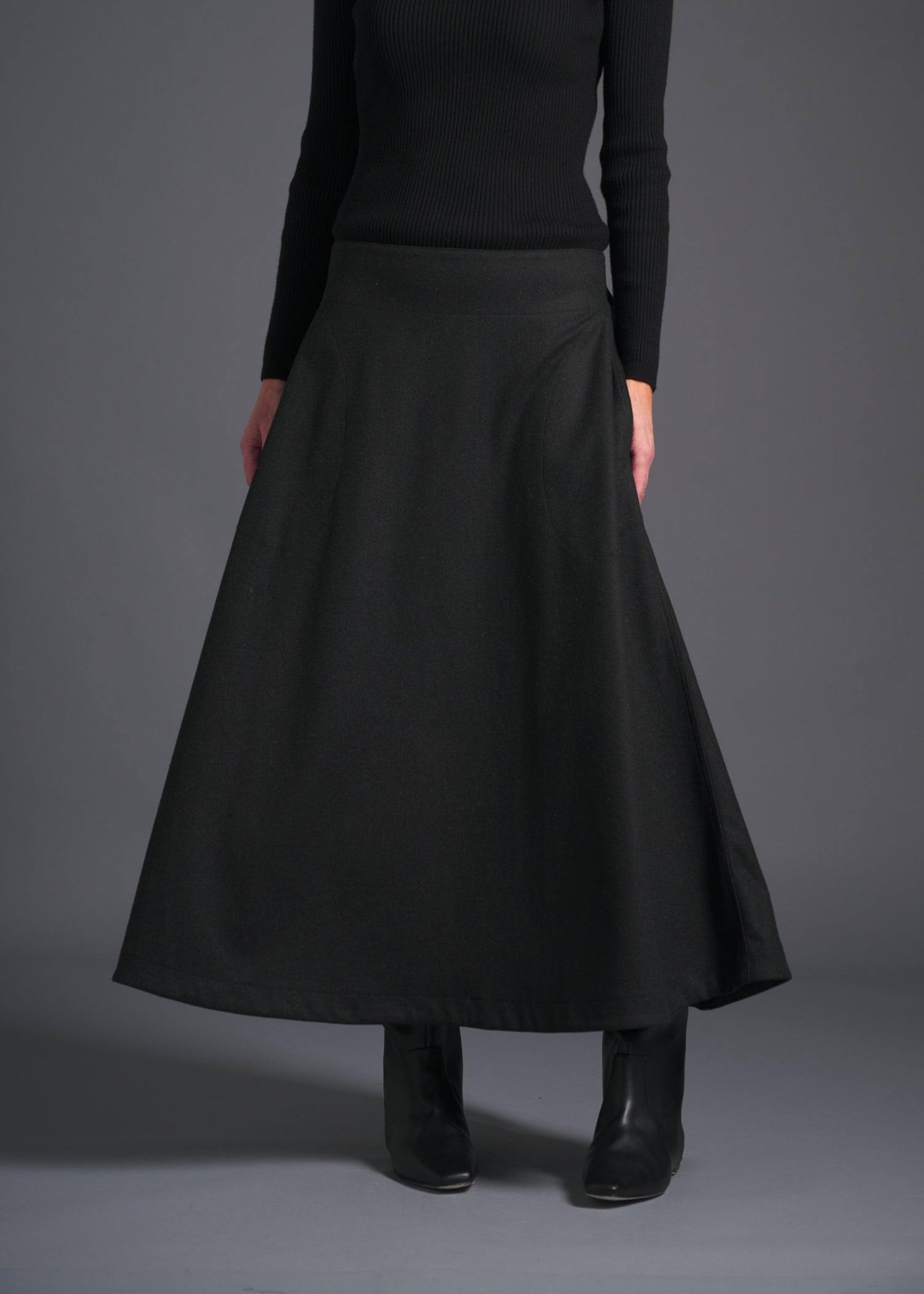 23 GEMMA FLARED SKIRT / SOFT FLANNEL JERSEY - C13
