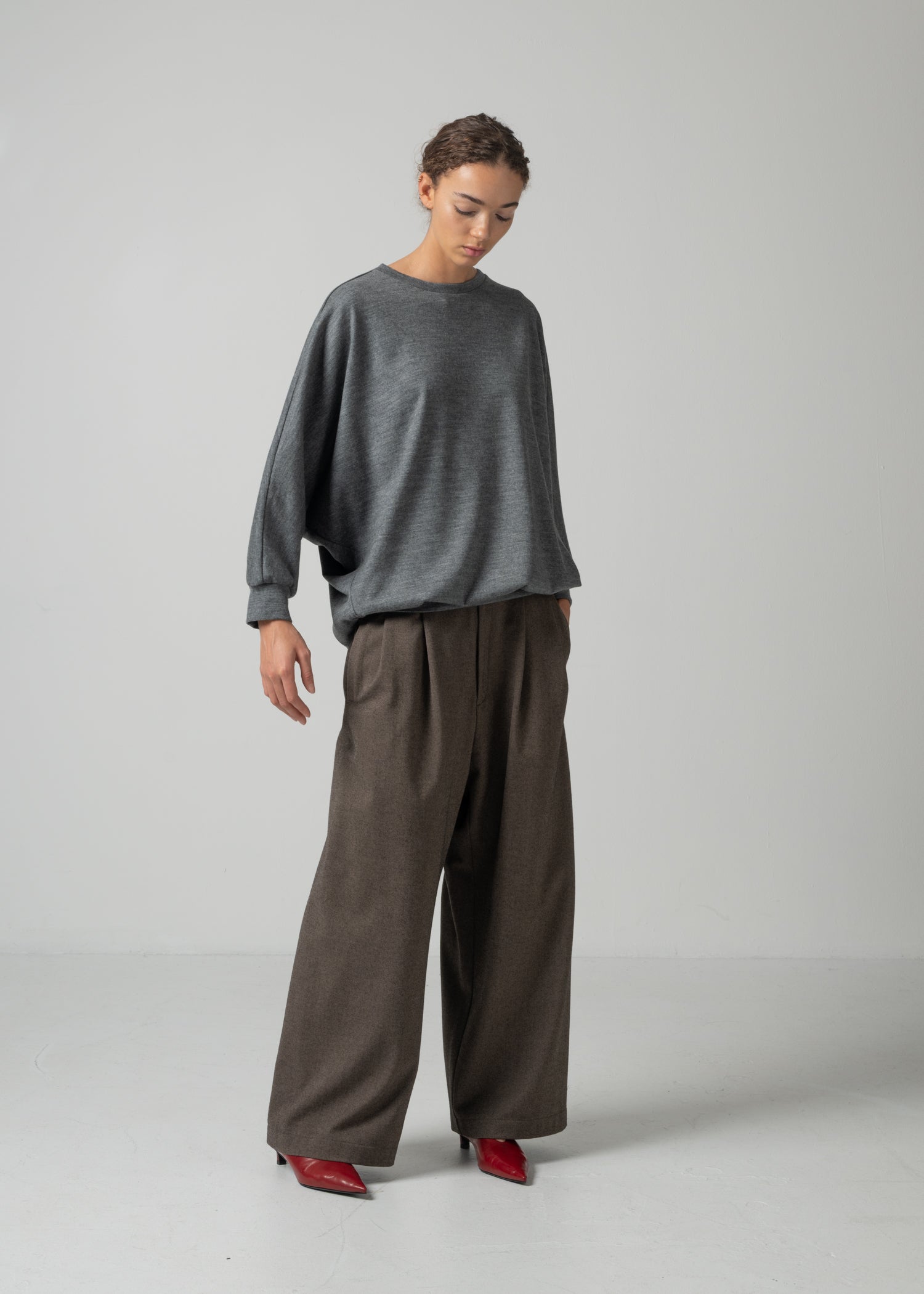 23 LUCY BAGGY TROUSERS / SOFT FLANNEL SUITING - C15
