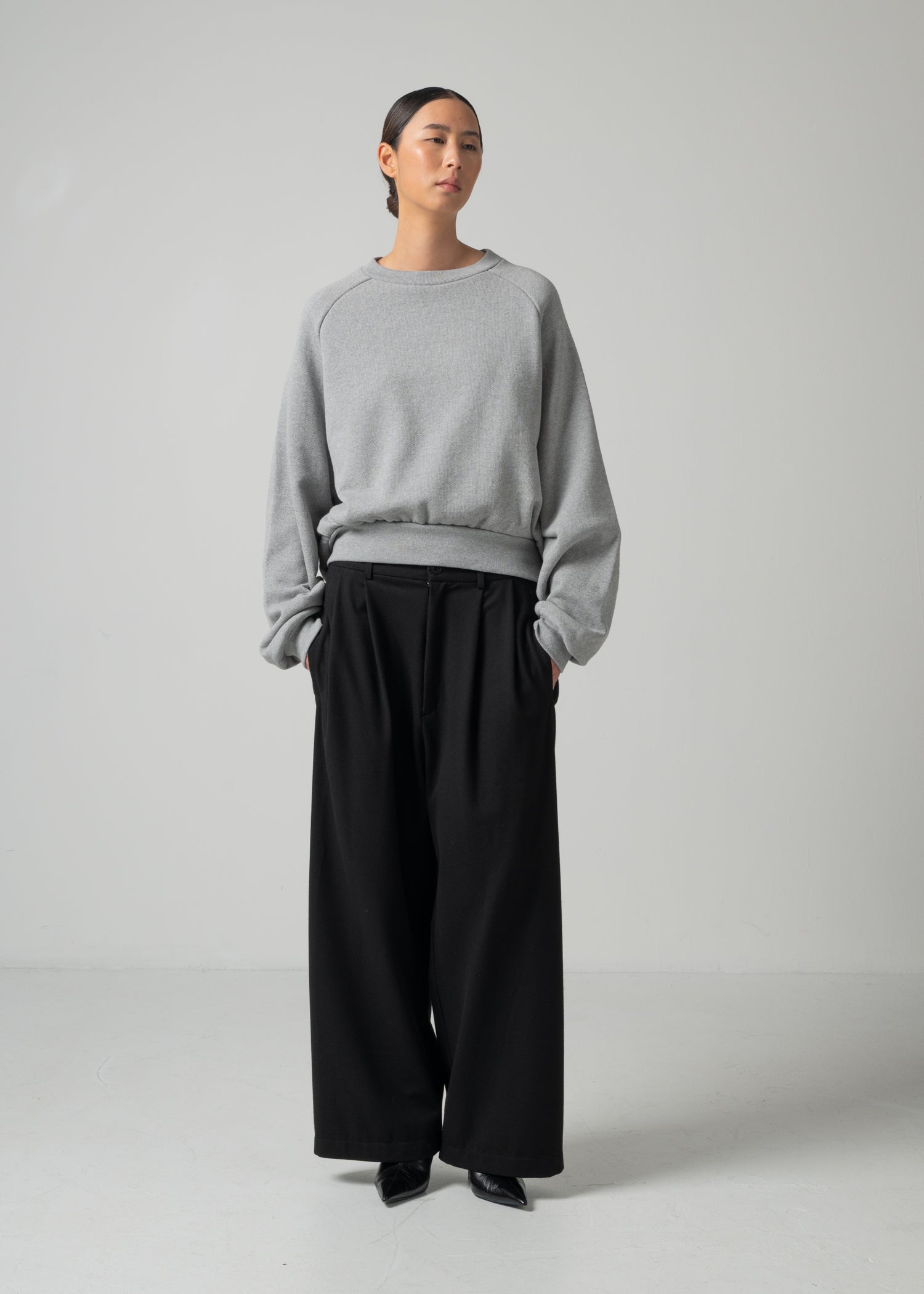 23 LUCY BAGGY TROUSERS / SOFT FLANNEL SUITING - C15
