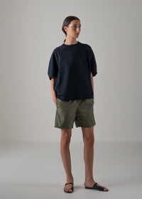 24 HELLEN PENTAGON TOP / HI-LO GAUGE KNIT-LIKE JERSEY - C14