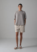 24 HELLEN PENTAGON TOP / HI-LO GAUGE KNIT-LIKE JERSEY - C14