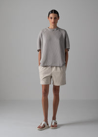 24 HELLEN PENTAGON TOP / HI-LO GAUGE KNIT-LIKE JERSEY - C14