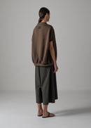 25 NEELA PUFF SLEEVE CARDIGAN / HI-LO GAUGE KNIT-LIKE JERSEY - C14