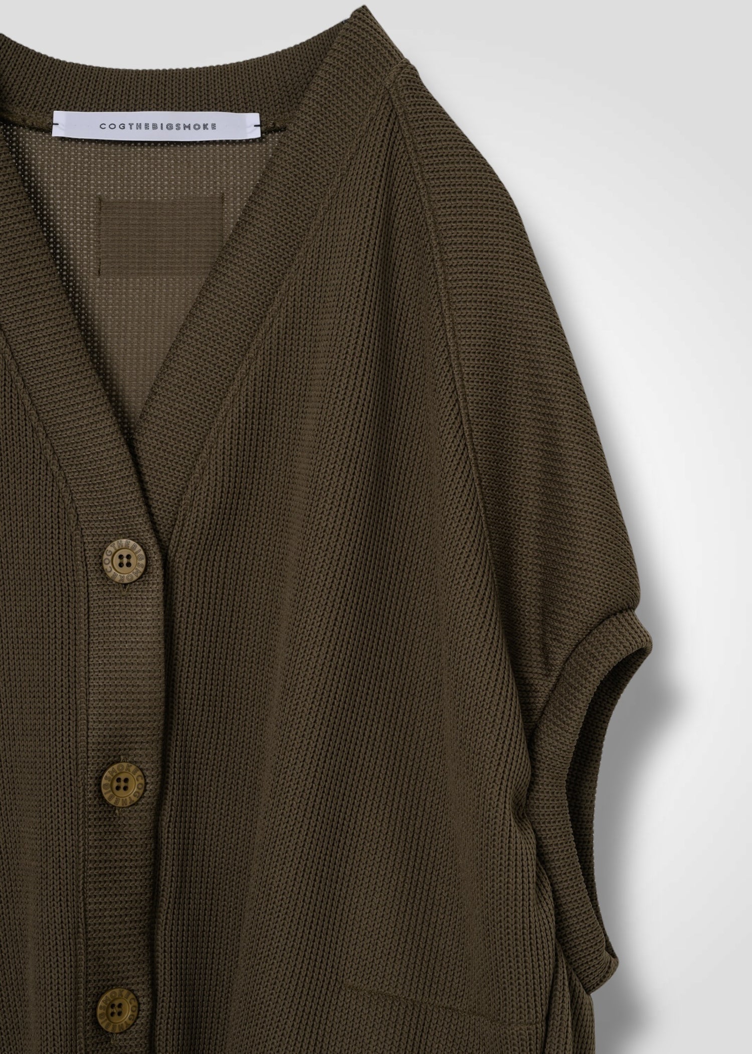 NEELA PUFF SLEEVE CARDIGAN, Vネックカーディガン, Made in Japan