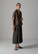 25 NEELA PUFF SLEEVE CARDIGAN / HI-LO GAUGE KNIT-LIKE JERSEY - C14