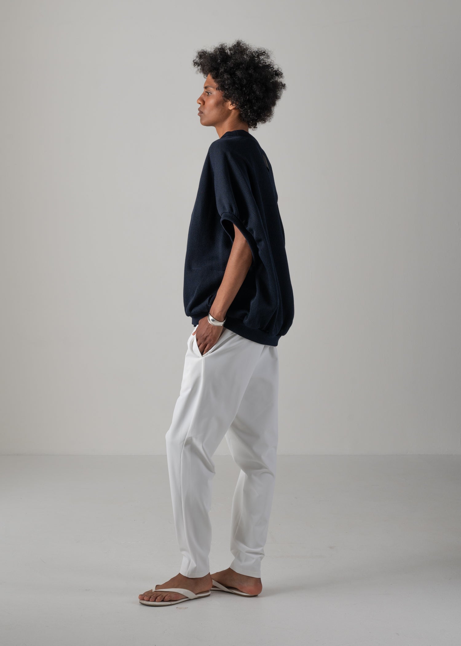 NEELA PUFF SLEEVE CARDIGAN, V-neck cardigan, Made in Japan