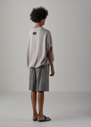 25 NEELA PUFF SLEEVE CARDIGAN / HI-LO GAUGE KNIT-LIKE JERSEY - C14