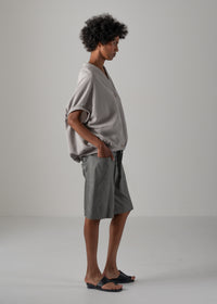 25 NEELA PUFF SLEEVE CARDIGAN / HI-LO GAUGE KNIT-LIKE JERSEY - C14