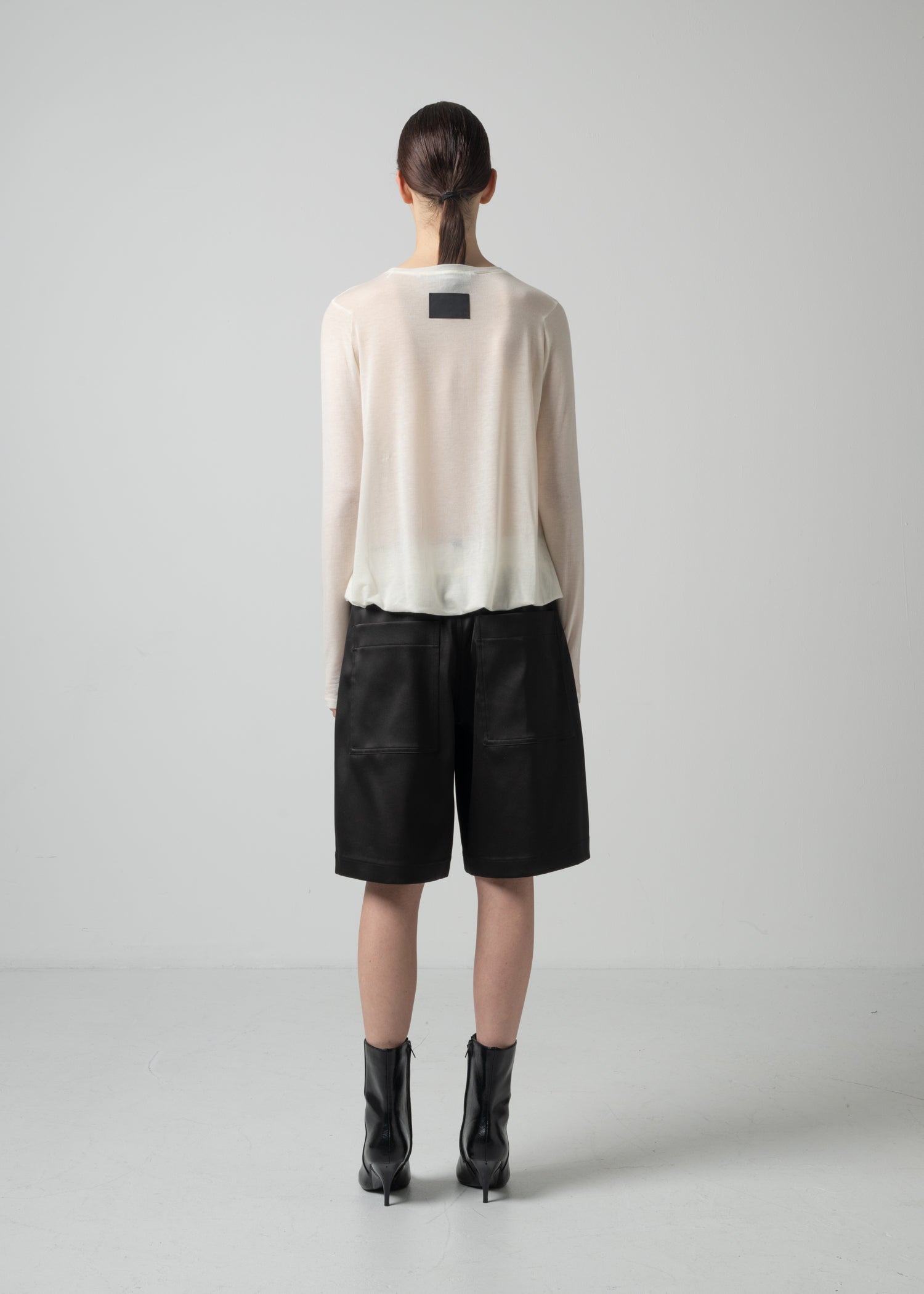25 NIKA LONG SLEEVE TOP / CASHMERE SILK SHEER JERSEY - C15