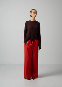 25 NIKA LONG SLEEVE TOP / CASHMERE SILK SHEER JERSEY - C15