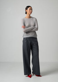 25 NIKA LONG SLEEVE TOP / CASHMERE SILK SHEER JERSEY - C15