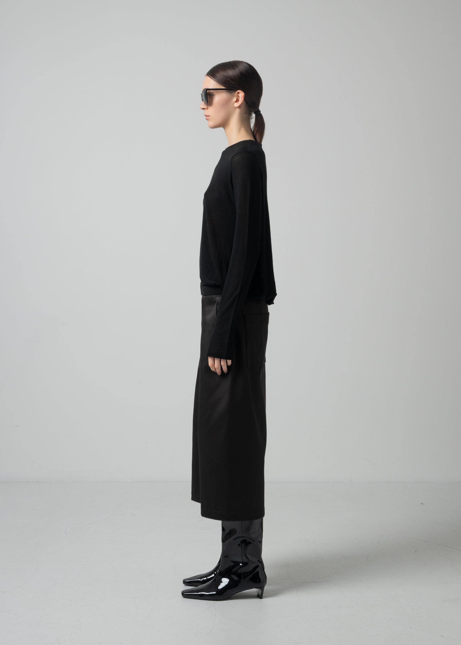 25 NIKA LONG SLEEVE TOP / CASHMERE SILK SHEER JERSEY - C15