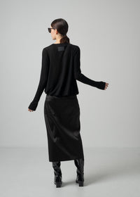 25 NIKA LONG SLEEVE TOP / CASHMERE SILK SHEER JERSEY - C15