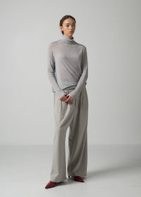 26 OMARI BOTTLE NECK TOP / CASHMERE SILK SHEER JERSEY - C15