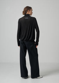 26 OMARI BOTTLE NECK TOP / CASHMERE SILK SHEER JERSEY - C15