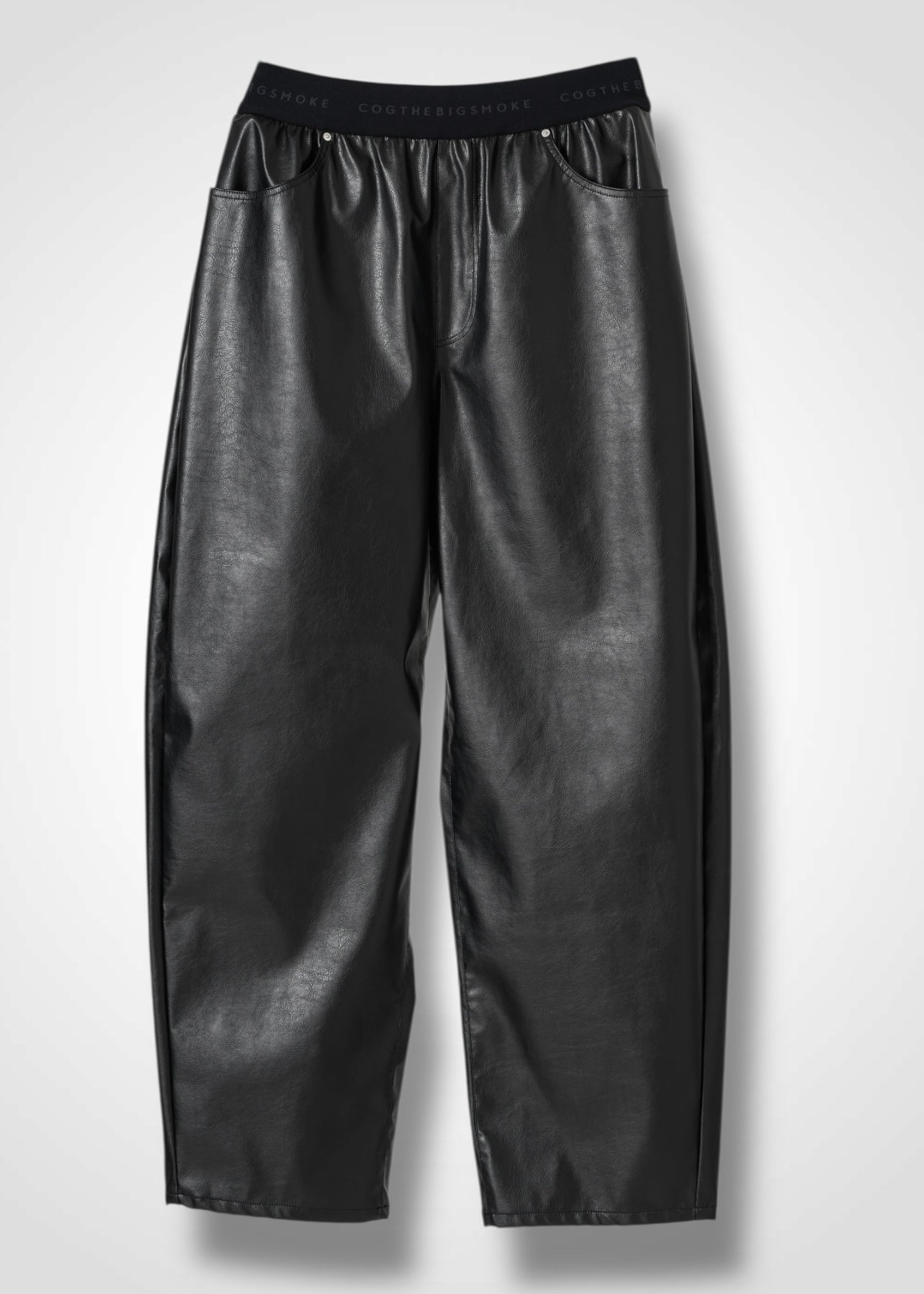 27 NOEL BARREL TROUSERS / VEGAN LEATHER - C14