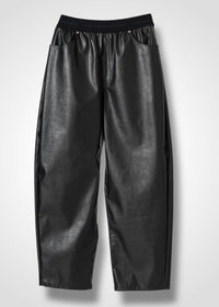 27 NOEL BARREL TROUSERS / VEGAN LEATHER - C14