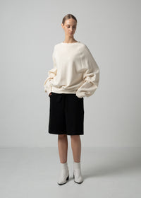28 LEILA WIDE CUFF SWEATSHIRT / COTTON WOOL BRUSHED TERRY - C15