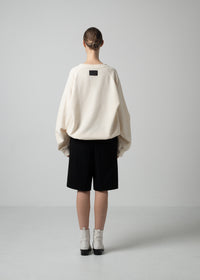 28 LEILA WIDE CUFF SWEATSHIRT / COTTON WOOL BRUSHED TERRY - C15