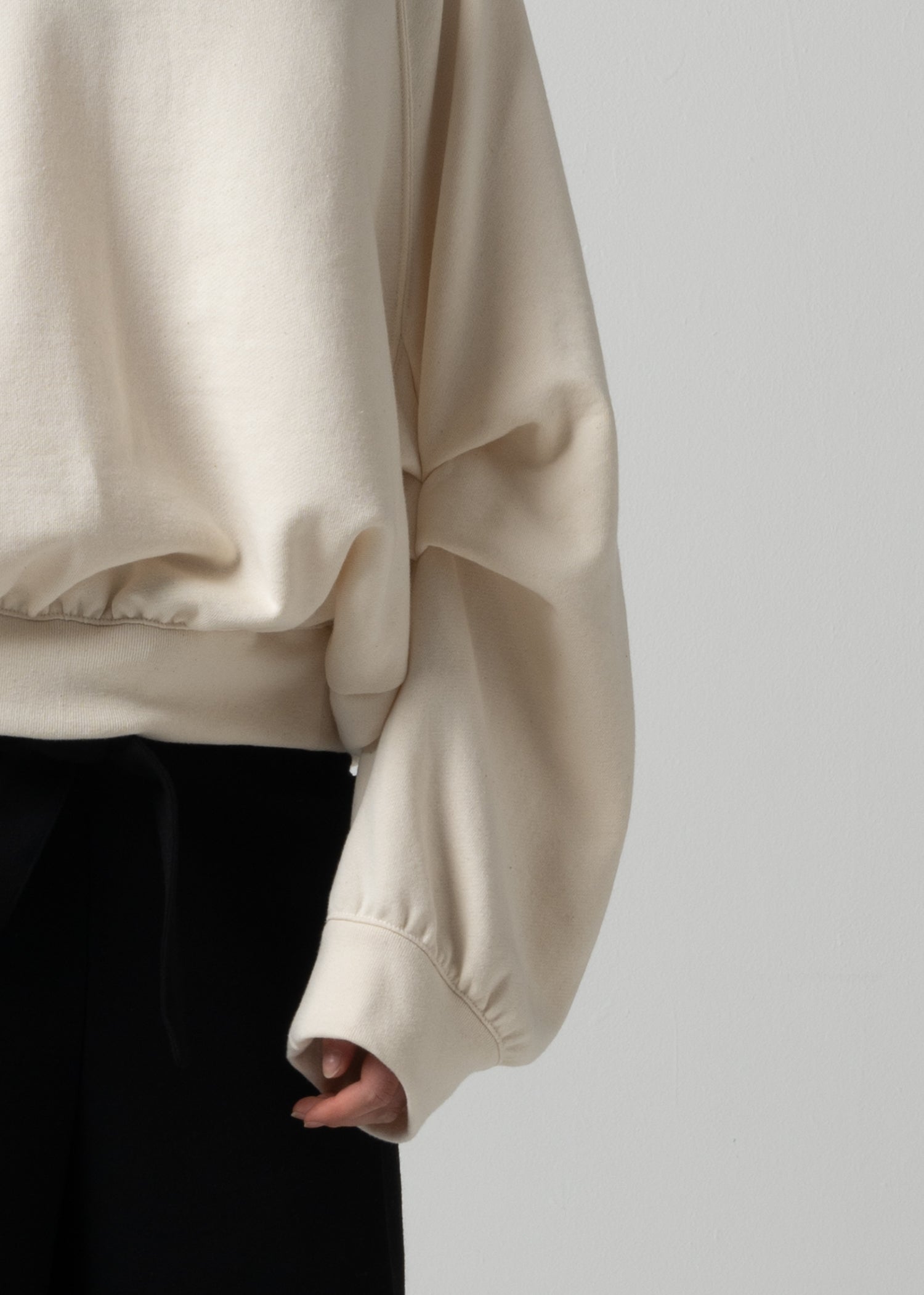 28 LEILA WIDE CUFF SWEATSHIRT / COTTON WOOL BRUSHED TERRY - C15