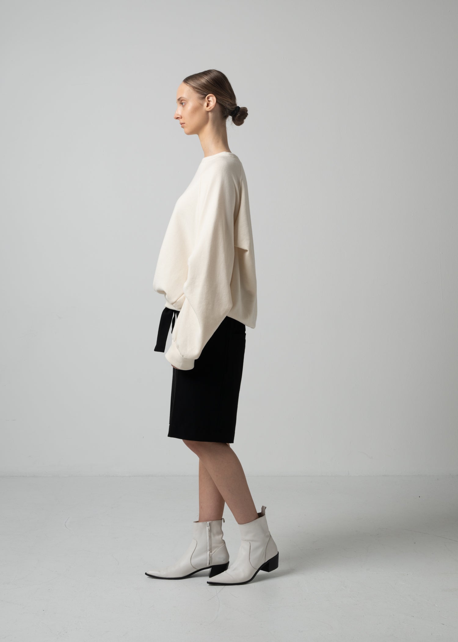 28 LEILA WIDE CUFF SWEATSHIRT / COTTON WOOL BRUSHED TERRY - C15