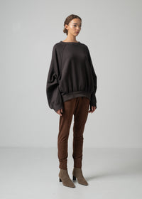 28 LEILA WIDE CUFF SWEATSHIRT / COTTON WOOL BRUSHED TERRY - C15