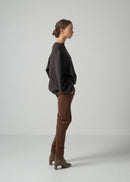 28 LEILA WIDE CUFF SWEATSHIRT / COTTON WOOL BRUSHED TERRY - C15
