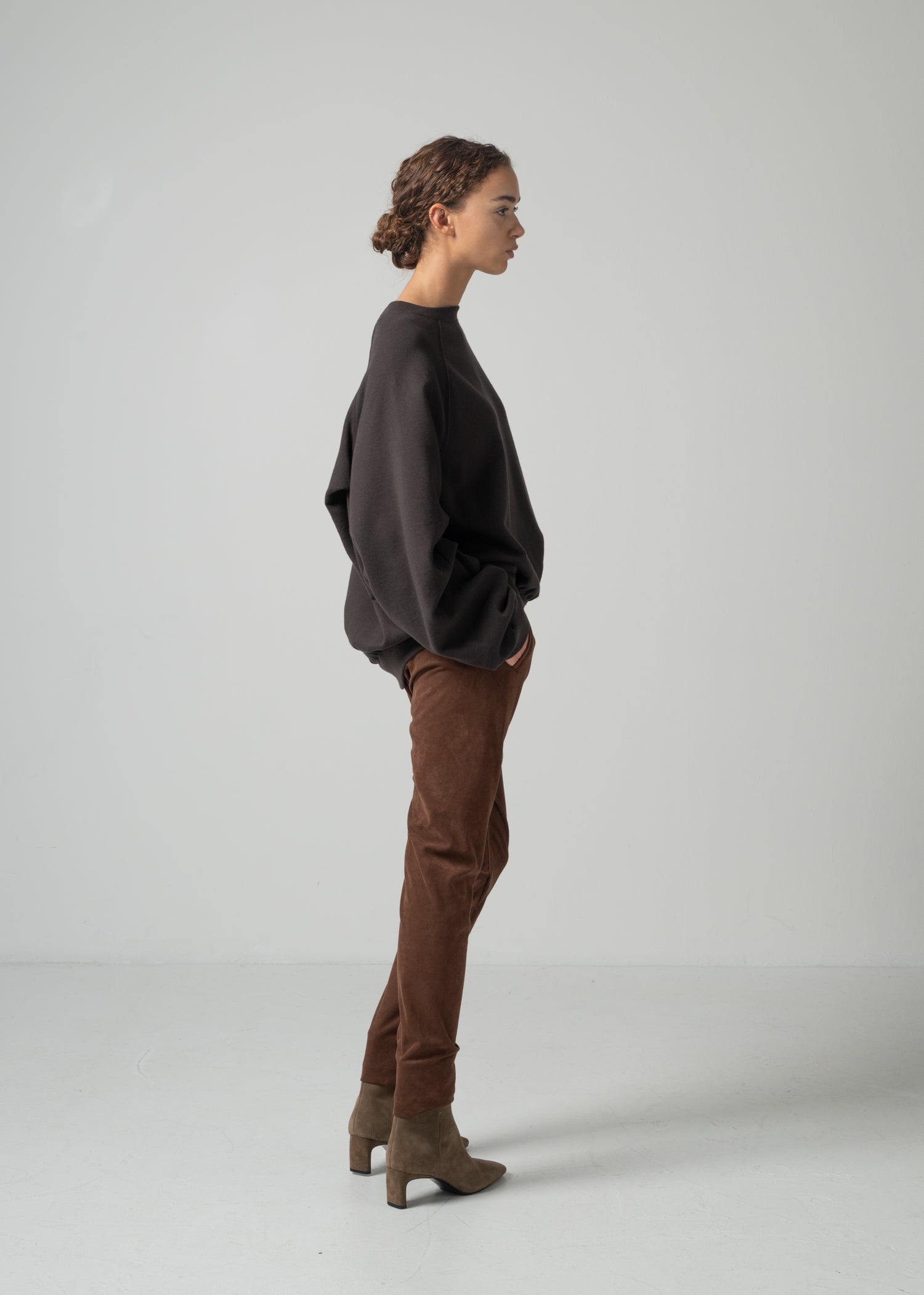 28 LEILA WIDE CUFF SWEATSHIRT / COTTON WOOL BRUSHED TERRY - C15