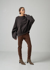 28 LEILA WIDE CUFF SWEATSHIRT / COTTON WOOL BRUSHED TERRY - C15