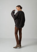 28 LEILA WIDE CUFF SWEATSHIRT / COTTON WOOL BRUSHED TERRY - C15