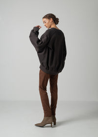 28 LEILA WIDE CUFF SWEATSHIRT / COTTON WOOL BRUSHED TERRY - C15