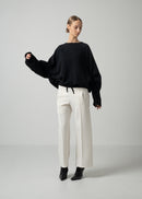 28 LEILA WIDE CUFF SWEATSHIRT / COTTON WOOL BRUSHED TERRY - C15