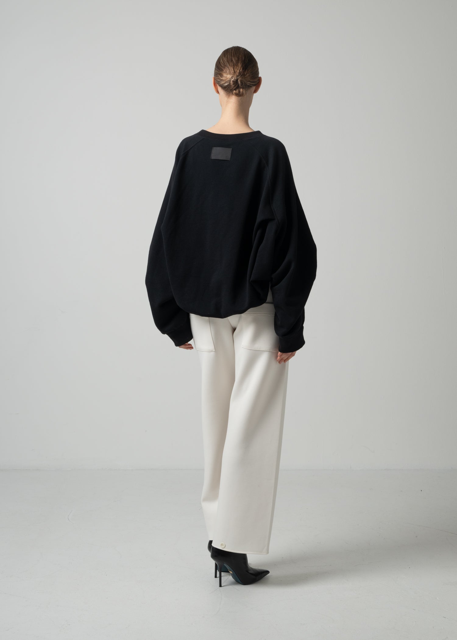 28 LEILA WIDE CUFF SWEATSHIRT / COTTON WOOL BRUSHED TERRY - C15